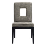 Gwendolyn Linen Textured Fabric Upholstered Dining Side Chair in Grey