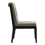 Gwendolyn Linen Textured Fabric Upholstered Dining Side Chair in Grey