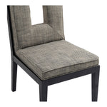 Gwendolyn Linen Textured Fabric Upholstered Dining Side Chair in Grey