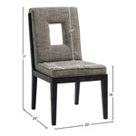 Gwendolyn Linen Textured Fabric Upholstered Dining Side Chair in Grey