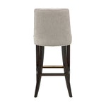 Beever Chenille Wood Upholstered Barstool in Taupe