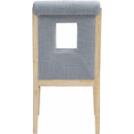 Gwendolyn Linen Textured Fabric Upholstered Dining Side Chair in Light Blue