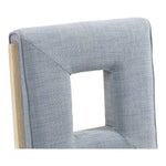 Gwendolyn Linen Textured Fabric Upholstered Dining Side Chair in Light Blue