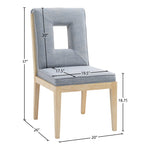 Gwendolyn Linen Textured Fabric Upholstered Dining Side Chair in Light Blue