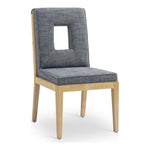 Gwendolyn Linen Textured Fabric Upholstered Dining Side Chair in Navy