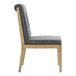 Gwendolyn Linen Textured Fabric Upholstered Dining Side Chair in Navy
