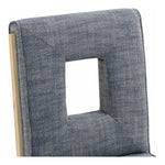 Gwendolyn Linen Textured Fabric Upholstered Dining Side Chair in Navy