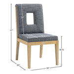 Gwendolyn Linen Textured Fabric Upholstered Dining Side Chair in Navy