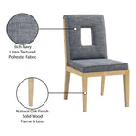 Gwendolyn Linen Textured Fabric Upholstered Dining Side Chair in Navy