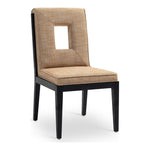 Gwendolyn Linen Textured Fabric Upholstered Dining Side Chair in Cognac