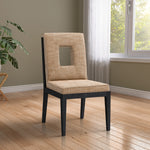 Gwendolyn Linen Textured Fabric Upholstered Dining Side Chair in Cognac