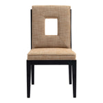 Gwendolyn Linen Textured Fabric Upholstered Dining Side Chair in Cognac