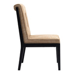 Gwendolyn Linen Textured Fabric Upholstered Dining Side Chair in Cognac