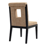 Gwendolyn Linen Textured Fabric Upholstered Dining Side Chair in Cognac