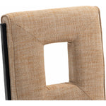 Gwendolyn Linen Textured Fabric Upholstered Dining Side Chair in Cognac