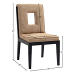 Gwendolyn Linen Textured Fabric Upholstered Dining Side Chair in Cognac