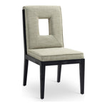 Gwendolyn Linen Textured Fabric Upholstered Dining Side Chair in Green