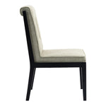 Gwendolyn Linen Textured Fabric Upholstered Dining Side Chair in Green