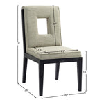 Gwendolyn Linen Textured Fabric Upholstered Dining Side Chair in Green