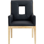 Gwendolyn Vegan Leather Upholstered Dining Arm Chair in Black