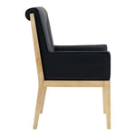 Gwendolyn Vegan Leather Upholstered Dining Arm Chair in Black