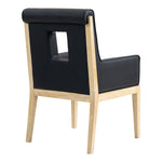 Gwendolyn Vegan Leather Upholstered Dining Arm Chair in Black
