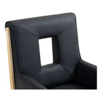 Gwendolyn Vegan Leather Upholstered Dining Arm Chair in Black