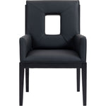 Gwendolyn Vegan Leather Upholstered Dining Arm Chair in Black