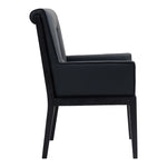 Gwendolyn Vegan Leather Upholstered Dining Arm Chair in Black