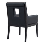 Gwendolyn Vegan Leather Upholstered Dining Arm Chair in Black
