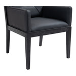 Gwendolyn Vegan Leather Upholstered Dining Arm Chair in Black