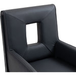 Gwendolyn Vegan Leather Upholstered Dining Arm Chair in Black