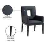 Gwendolyn Vegan Leather Upholstered Dining Arm Chair in Black