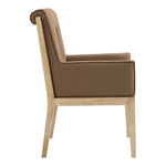 Gwendolyn Vegan Leather Upholstered Dining Arm Chair in Brown