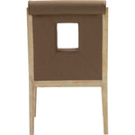 Gwendolyn Vegan Leather Upholstered Dining Arm Chair in Brown