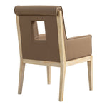 Gwendolyn Vegan Leather Upholstered Dining Arm Chair in Brown