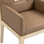 Gwendolyn Vegan Leather Upholstered Dining Arm Chair in Brown
