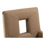 Gwendolyn Vegan Leather Upholstered Dining Arm Chair in Brown
