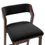 Patricia Wood Upholstered Counter Stool in Black