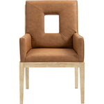 Gwendolyn Vegan Leather Upholstered Dining Arm Chair in Cognac