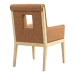 Gwendolyn Vegan Leather Upholstered Dining Arm Chair in Cognac