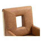 Gwendolyn Vegan Leather Upholstered Dining Arm Chair in Cognac
