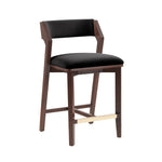 Patricia Wood Upholstered Counter Stool in Black
