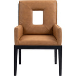 Gwendolyn Vegan Leather Upholstered Dining Arm Chair in Cognac