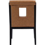 Gwendolyn Vegan Leather Upholstered Dining Arm Chair in Cognac