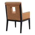 Gwendolyn Vegan Leather Upholstered Dining Arm Chair in Cognac