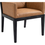 Gwendolyn Vegan Leather Upholstered Dining Arm Chair in Cognac
