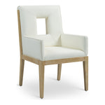 Gwendolyn Vegan Leather Upholstered Dining Arm Chair in Cream