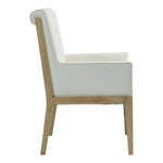 Gwendolyn Vegan Leather Upholstered Dining Arm Chair in Cream