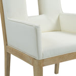 Gwendolyn Vegan Leather Upholstered Dining Arm Chair in Cream